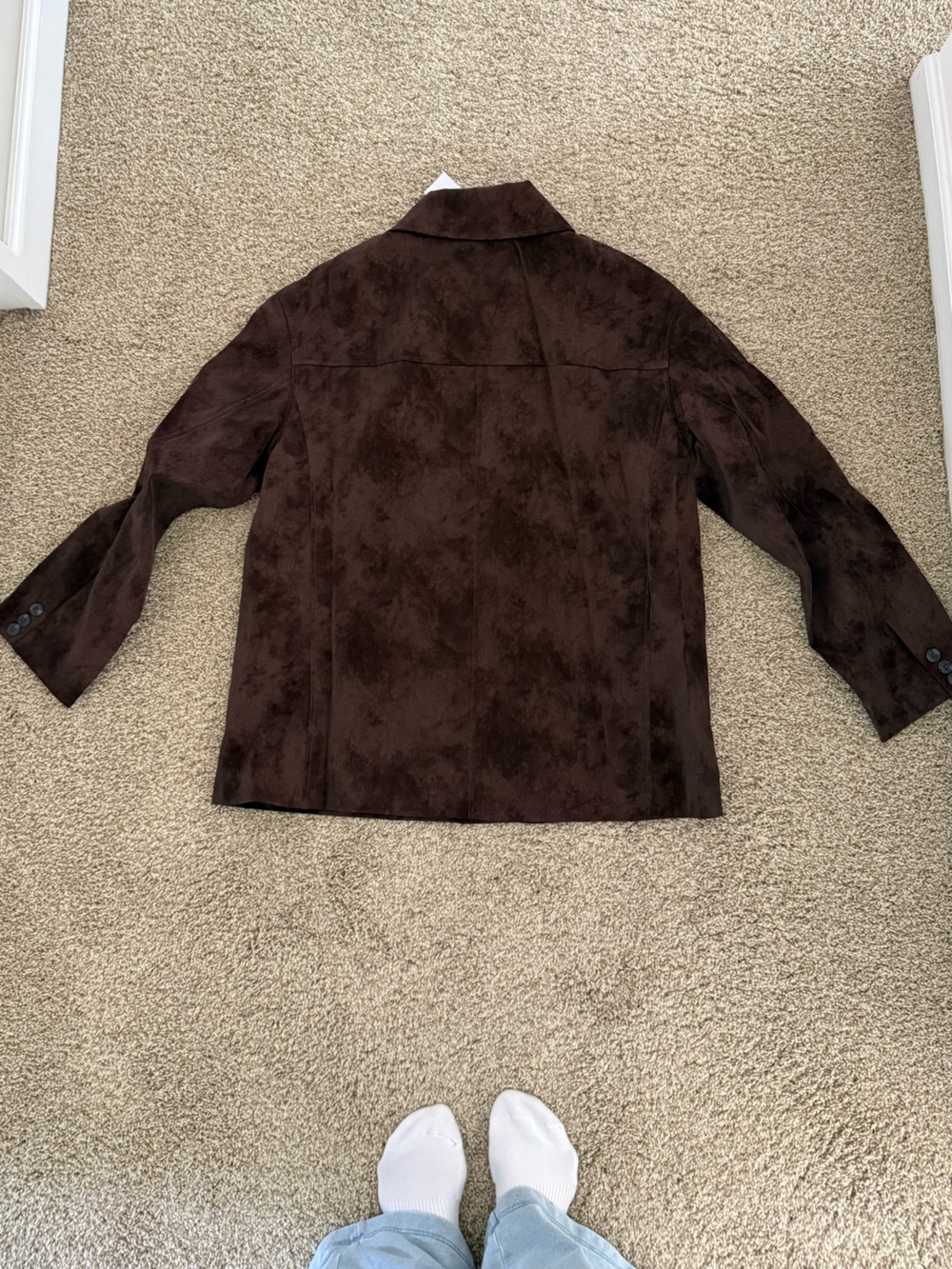 NWT Wayf Rita Faux Suede Jacket Chocolate Brown Size S - Picture 3 of 3
